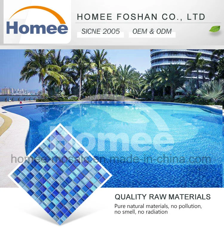 Beautiful Waterproof Indoor Glass Mosaic Swimming Pool Tile